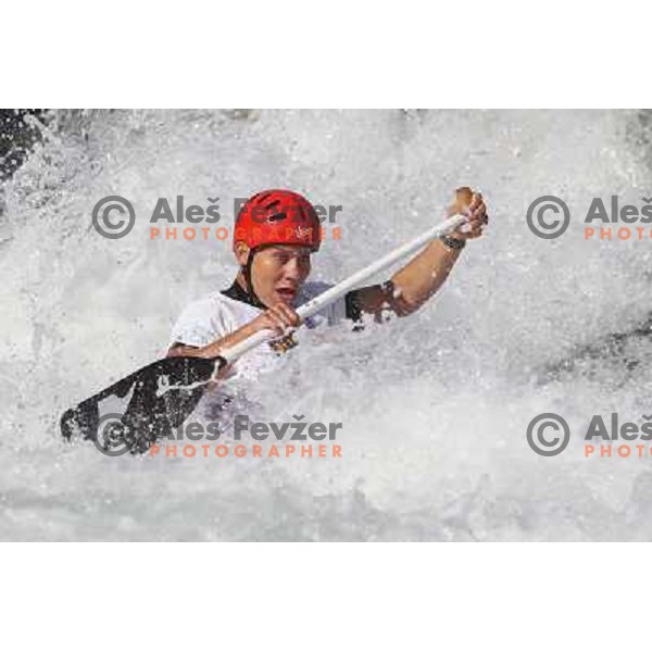 Jure Lenarcic of Slovenia during practice session at kayak&canoe world cup course in Tacen, Ljubljana, Slovenia on September 14, 2011 
