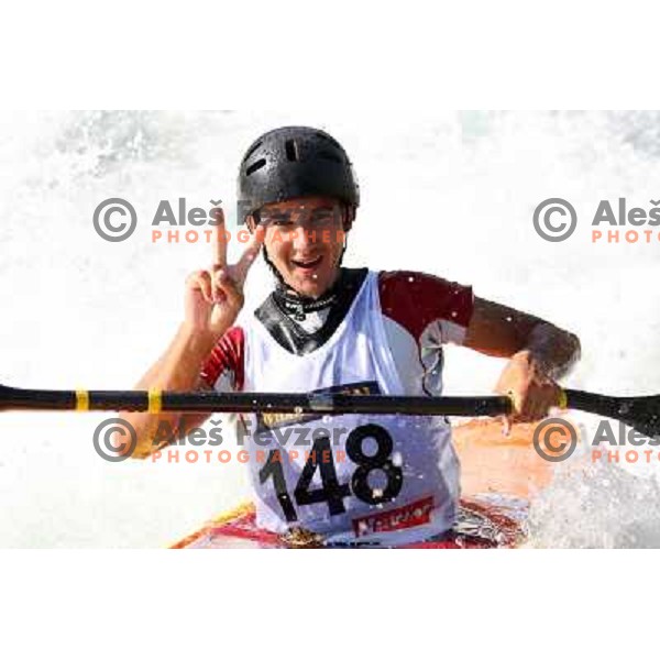 Matej Poljanac of Slovenia during practice session at kayak&canoe world cup course in Tacen, Ljubljana, Slovenia on September 14, 2011 