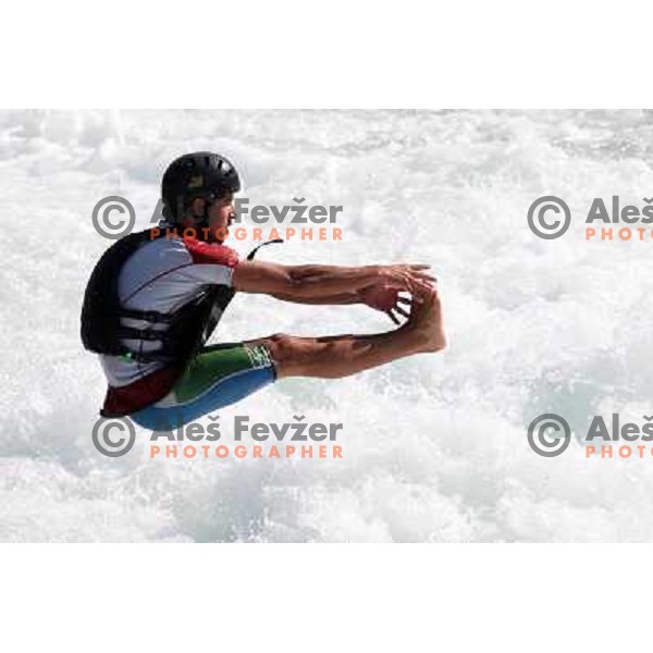 Matej Poljanac of Slovenia during practice session at kayak&canoe world cup course in Tacen, Ljubljana, Slovenia on September 14, 2011 