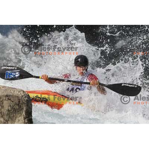Matej Poljanac of Slovenia during practice session at kayak&canoe world cup course in Tacen, Ljubljana, Slovenia on September 14, 2011 