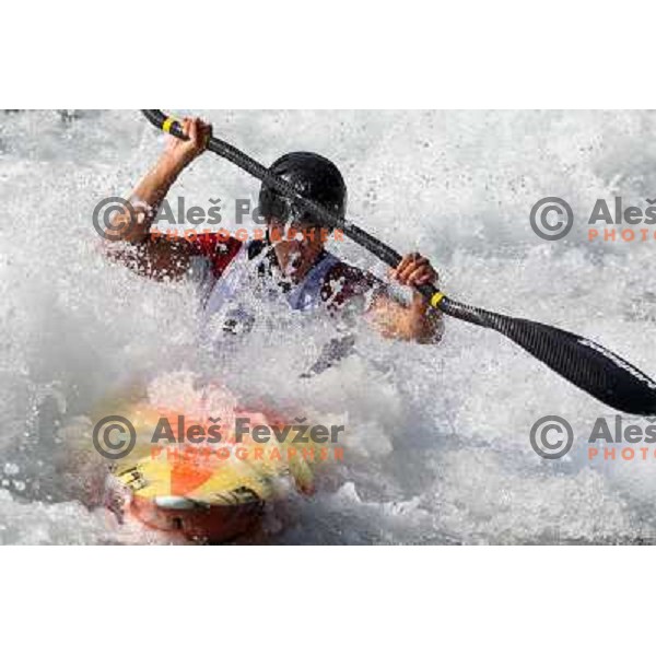 Matej Poljanac of Slovenia during practice session at kayak&canoe world cup course in Tacen, Ljubljana, Slovenia on September 14, 2011 