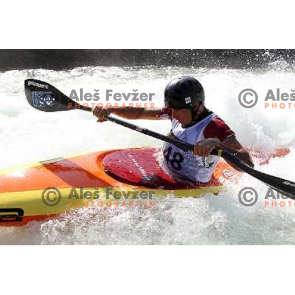 Matej Poljanac of Slovenia during practice session at kayak&canoe world cup course in Tacen, Ljubljana, Slovenia on September 14, 2011 