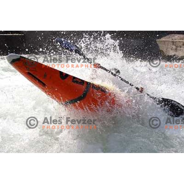 Matej Poljanac of Slovenia during practice session at kayak&canoe world cup course in Tacen, Ljubljana, Slovenia on September 14, 2011 