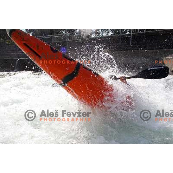 Matej Poljanac of Slovenia during practice session at kayak&canoe world cup course in Tacen, Ljubljana, Slovenia on September 14, 2011 