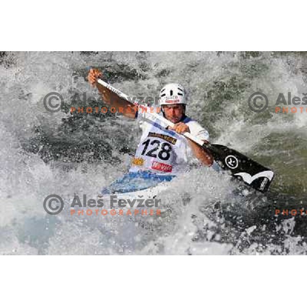 Benjamin Savsek of Slovenia during practice session at kayak&canoe world cup course in Tacen, Ljubljana, Slovenia on September 14, 2011 