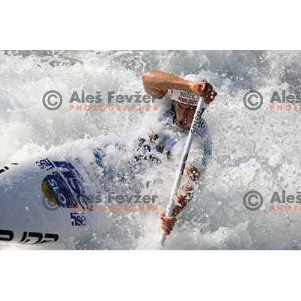 Benjamin Savsek of Slovenia during practice session at kayak&canoe world cup course in Tacen, Ljubljana, Slovenia on September 14, 2011 