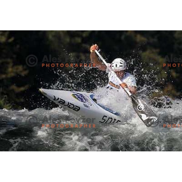 Benjamin Savsek of Slovenia during practice session at kayak&canoe world cup course in Tacen, Ljubljana, Slovenia on September 14, 2011 