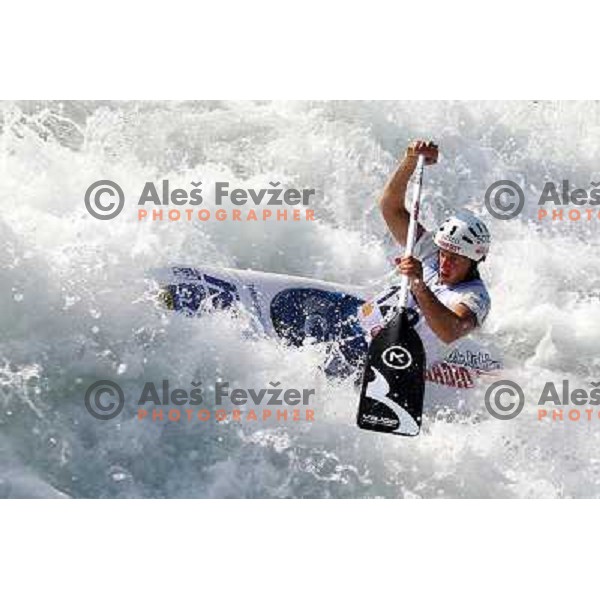 Benjamin Savsek of Slovenia during practice session at kayak&canoe world cup course in Tacen, Ljubljana, Slovenia on September 14, 2011 