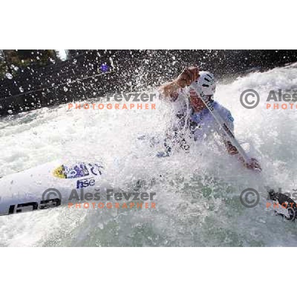 Benjamin Savsek of Slovenia during practice session at kayak&canoe world cup course in Tacen, Ljubljana, Slovenia on September 14, 2011 