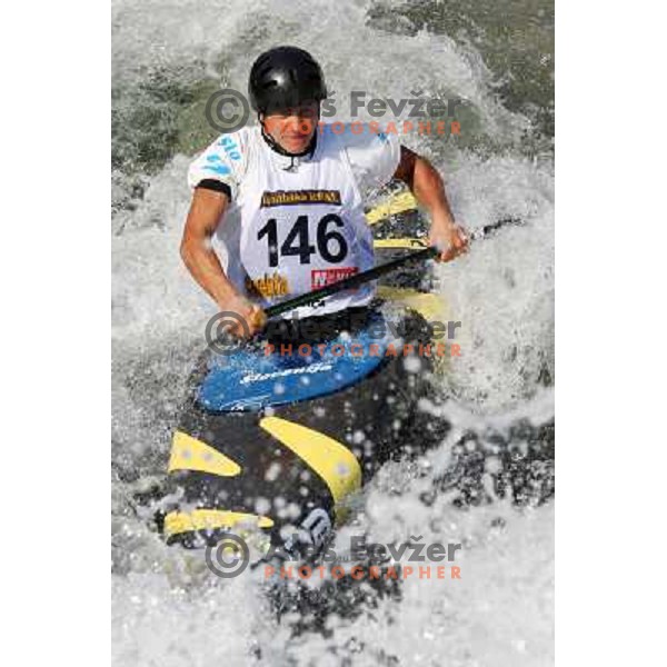 Anze Bercic of Slovenia during practice session at kayak&canoe world cup course in Tacen, Ljubljana, Slovenia on September 14, 2011 