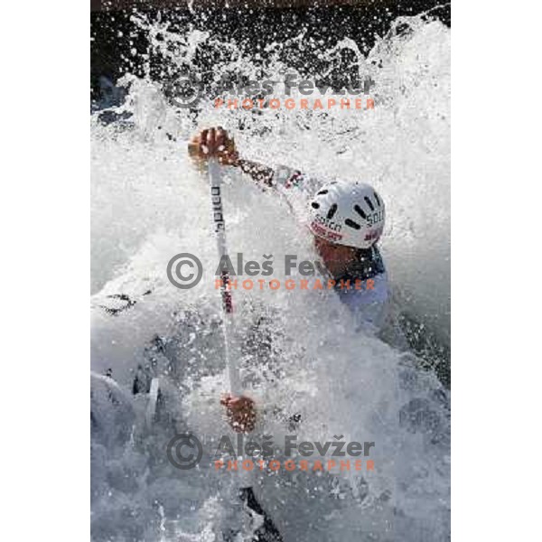 Benjamin Savsek of Slovenia during practice session at kayak&canoe world cup course in Tacen, Ljubljana, Slovenia on September 14, 2011 
