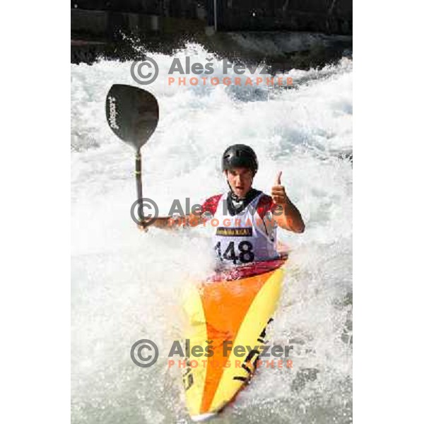 Matej Poljanac of Slovenia during practice session at kayak&canoe world cup course in Tacen, Ljubljana, Slovenia on September 14, 2011 