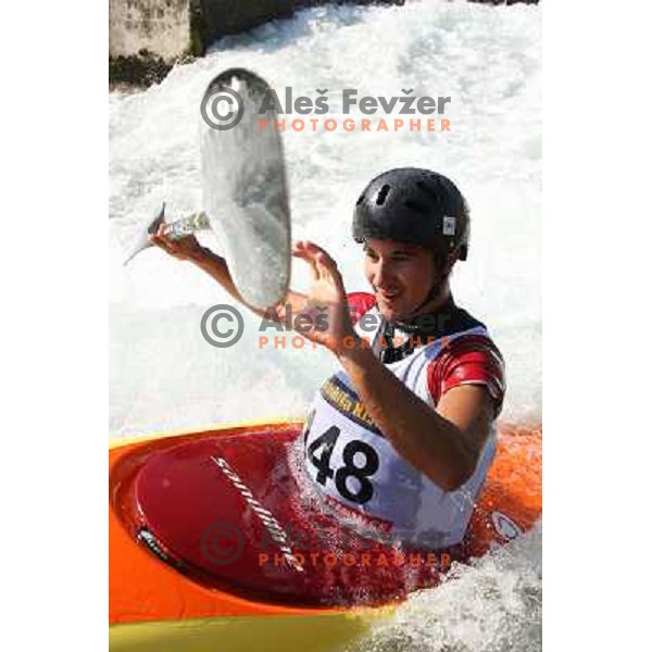Matej Poljanac of Slovenia during practice session at kayak&canoe world cup course in Tacen, Ljubljana, Slovenia on September 14, 2011 