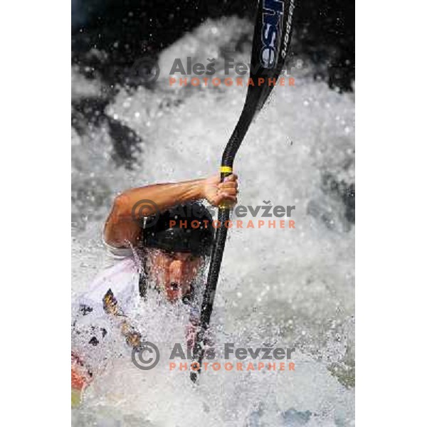 Matej Poljanac of Slovenia during practice session at kayak&canoe world cup course in Tacen, Ljubljana, Slovenia on September 14, 2011 