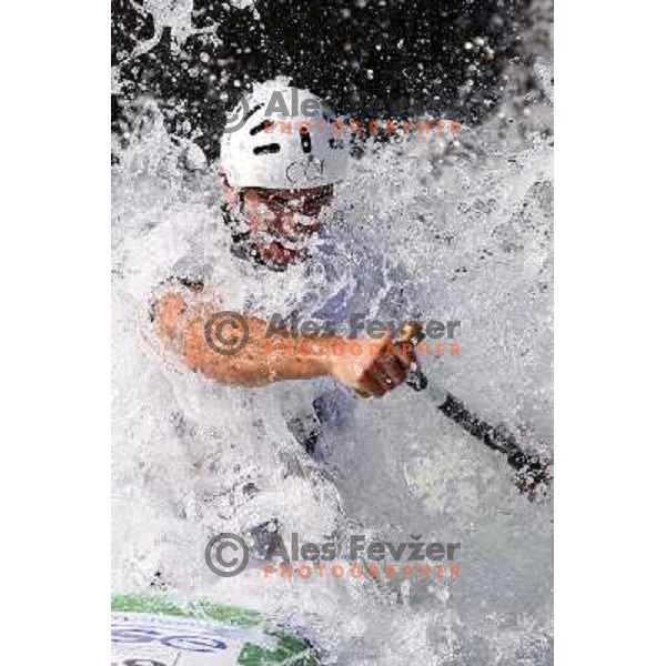Blaz Cof of Slovenia during practice session at kayak&canoe world cup course in Tacen, Ljubljana, Slovenia on September 14, 2011 