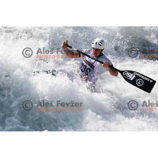 Blaz Cof of Slovenia during practice session at kayak&canoe world cup course in Tacen, Ljubljana, Slovenia on September 14, 2011 