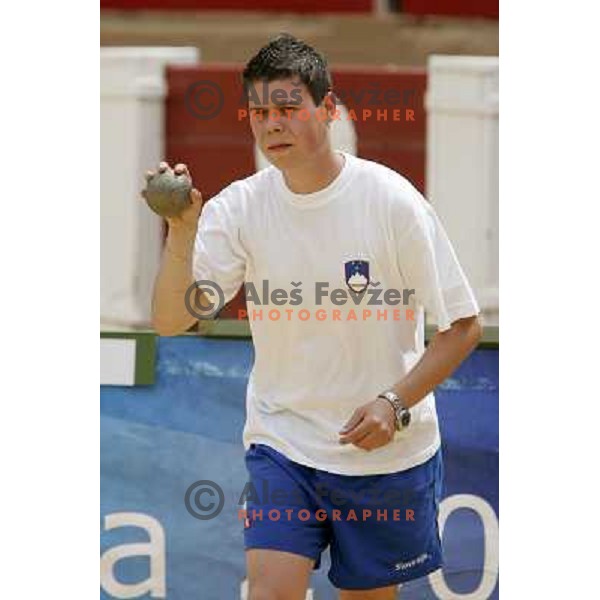 Damjan Sofronievski of Slovenia in action during bowling tournamnet at XV Mediterranean Games in Almeria, Spain on June 26, 2005 