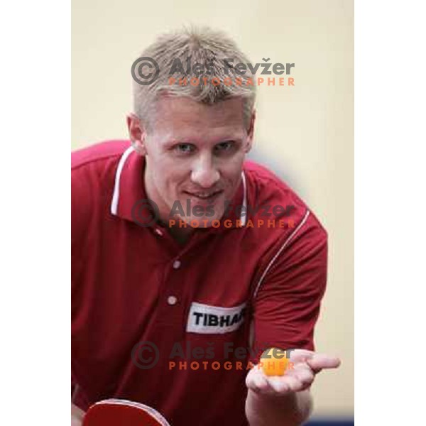 Saso Ignjatovic of Slovenia table tennis team in action during XV mediterranean Games in Almeria, Spain on June 2005 