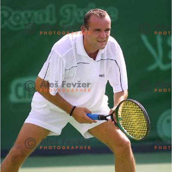 Marko Tkalec of Slovenia playing at tennis tournament, Mediteranean Games, Tunis, september 2001