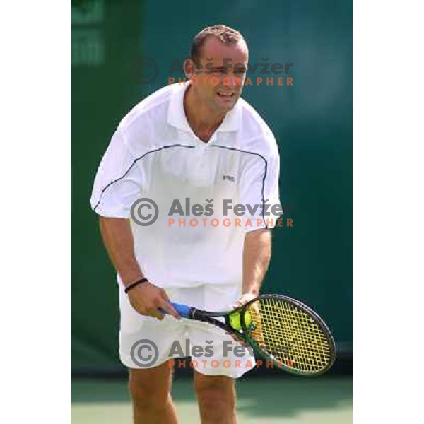 Marko Tkalec of Slovenia playing at tennis tournament, Mediteranean Games, Tunis, september 2001