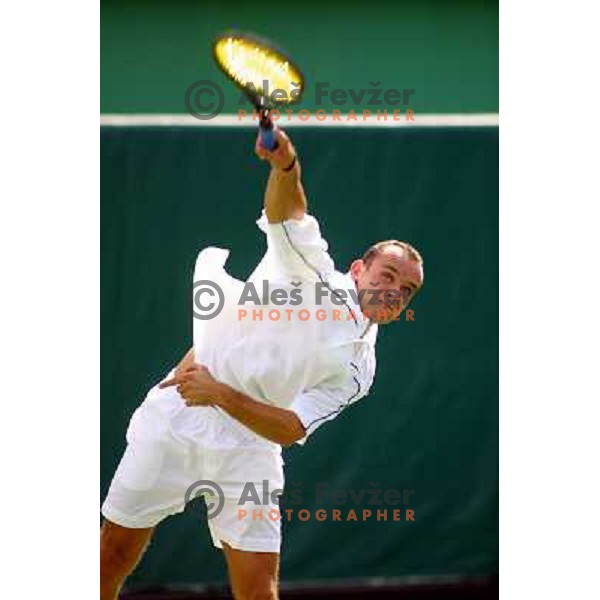 Marko Tkalec of Slovenia playing at tennis tournament, Mediteranean Games, Tunis, september 2001