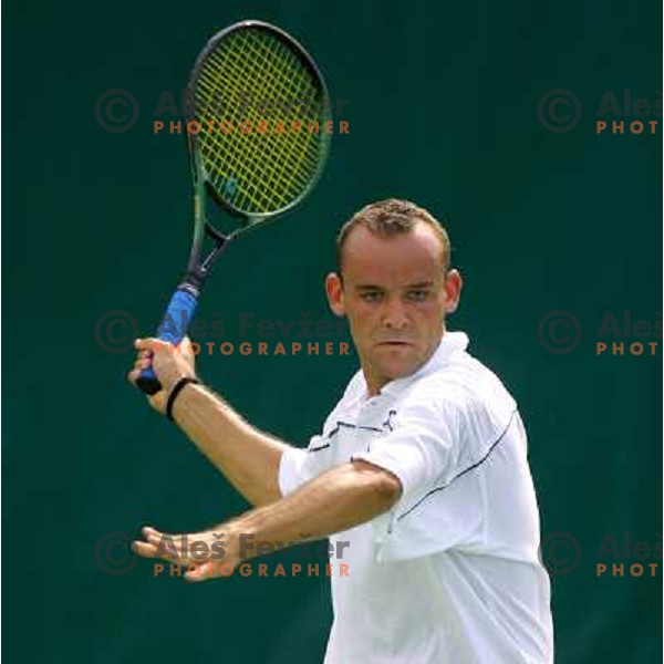 Marko Tkalec of Slovenia playing at tennis tournament, Mediteranean Games, Tunis, september 2001