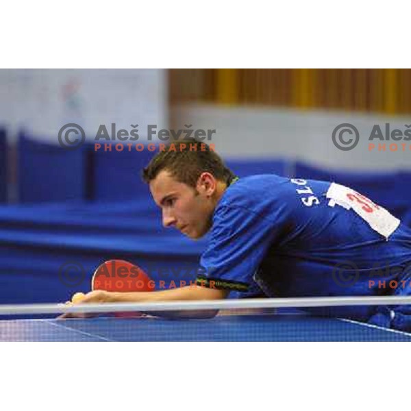 Bojan Tokic of Slovenia playing at table-tennis tournament, Mediteranean Games, Tunis, september 2001