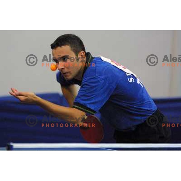 Bojan Tokic of Slovenia playing at table-tennis tournament, Mediteranean Games, Tunis, september 2001