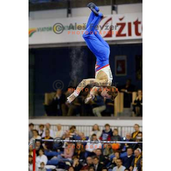 Aljaz Pegan during Euroepan Gymnastics Championships in Tivoli Hall, Ljubljana, april 2004
