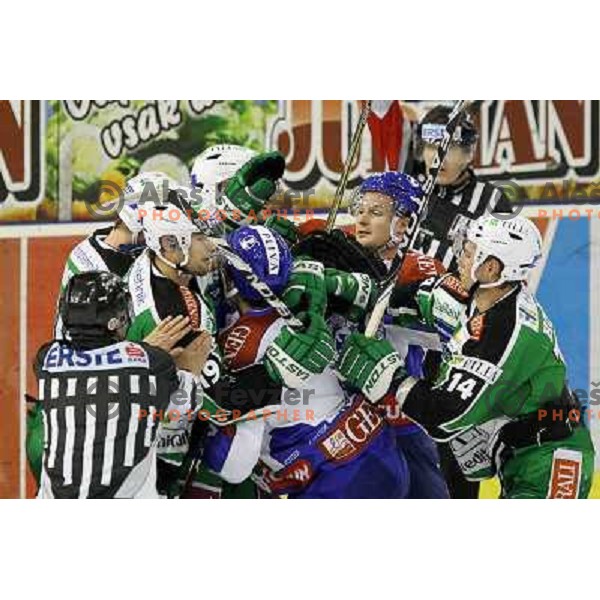 Jamie Fraser of Tilia Olimpija in action during EBEL league regular season ice-hockey match in round 30 between HDD Tilia Olimpija Ljulbjana and KHL Medvescak Zagreb in Hala Tivoli, Ljubljana, Slovenia on December 9, 2011 