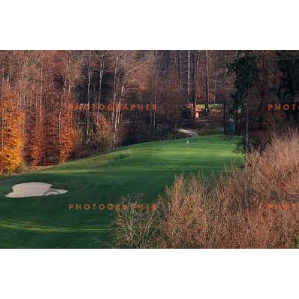 Otocec golf course (18 holes, 6189 meters, par 72) boosts on 75 hectare of pristine forest near river Krka. It is true Championships course close to Novo Mesto, Slovenia. Photos were taken from hot air balloon on November 12, 2011 