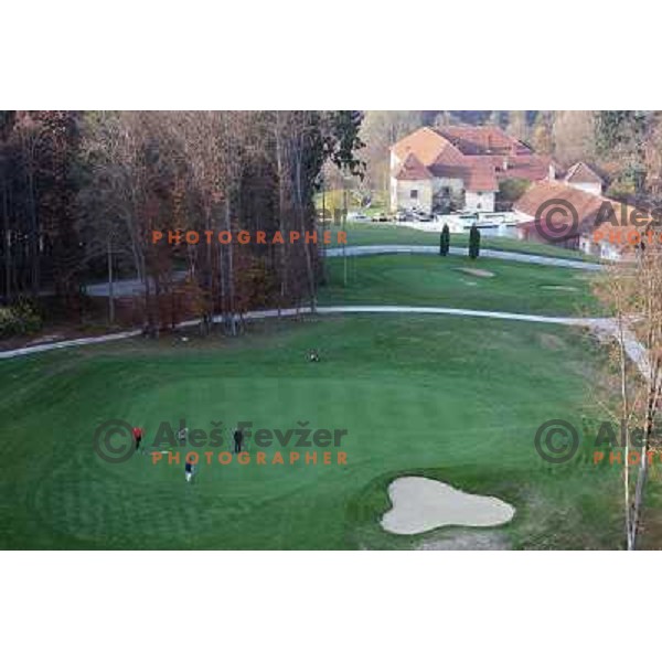 Otocec golf course (18 holes, 6189 meters, par 72) boosts on 75 hectare of pristine forest near river Krka. It is true Championships course close to Novo Mesto, Slovenia. Photos were taken from hot air balloon on November 12, 2011 