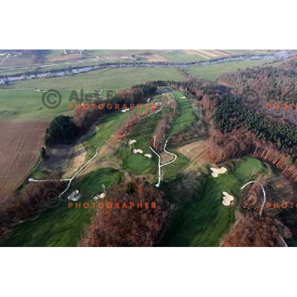 Otocec golf course (18 holes, 6189 meters, par 72) boosts on 75 hectare of pristine forest near river Krka. It is true Championships course close to Novo Mesto, Slovenia. Photos were taken from hot air balloon on November 12, 2011 