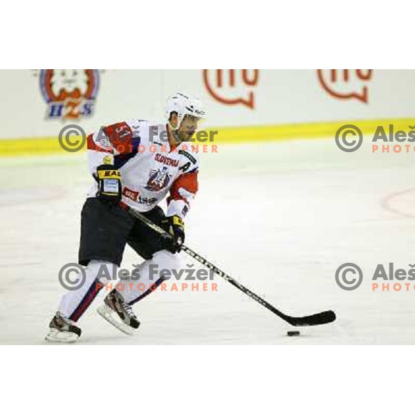 Mitja Robar of Slovenia in action during friendly ice-hockey match between Slovenia and Switzerland in Hala Tivoli, Ljubljana, Slovenia on December 14, 2011 