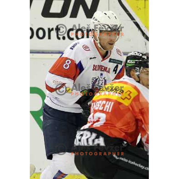 Edo Terglav of Slovenia in action during friendly ice-hockey match between Slovenia and Switzerland in Hala Tivoli, Ljubljana, Slovenia on December 14, 2011 