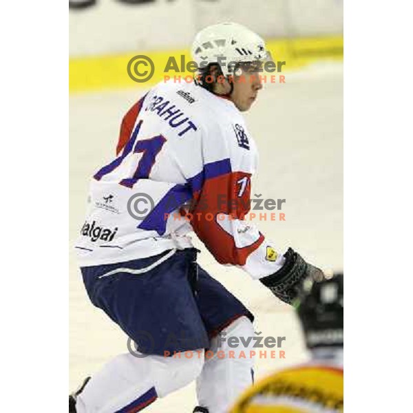 Ziga Grahut of Slovenia in action during friendly ice-hockey match between Slovenia and Switzerland in Hala Tivoli, Ljubljana, Slovenia on December 14, 2011 