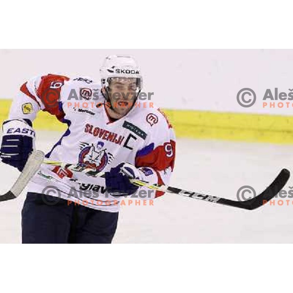 Andrej Razingar of Slovenia in action during EICH Challenge Tournament ice-hockey match between Slovenia and Norway in Hala Tivoli, Ljubljana, Slovenia on December 15, 2011 