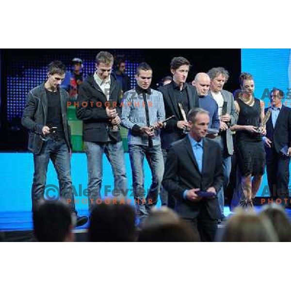 Slovenian Ski Jumping Team at the presentation of the Slovenian Sports man of the year, Cankarjev Dom, Ljubljana, 21.12.2012 