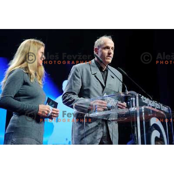Spela Pretnar, Dusan Hauptman at the presentation of the Slovenian Sports man of the year, Cankarjev Dom, Ljubljana, 21.12.2012 