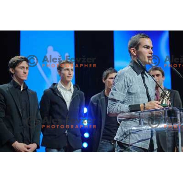 Slovenian Ski Jumping team at the presentation of the Slovenian Sports man of the year, Cankarjev Dom, Ljubljana, 21.12.2012 