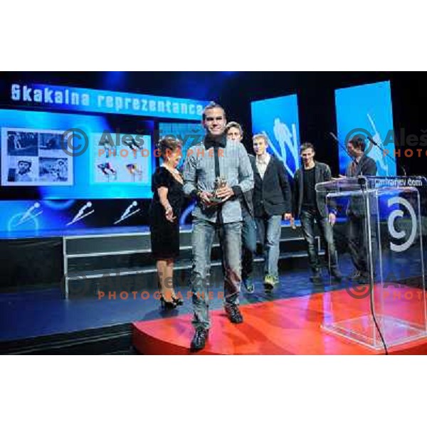 Slovenian Ski Jumping team at the presentation of the Slovenian Sports man of the year, Cankarjev Dom, Ljubljana, 21.12.2012 