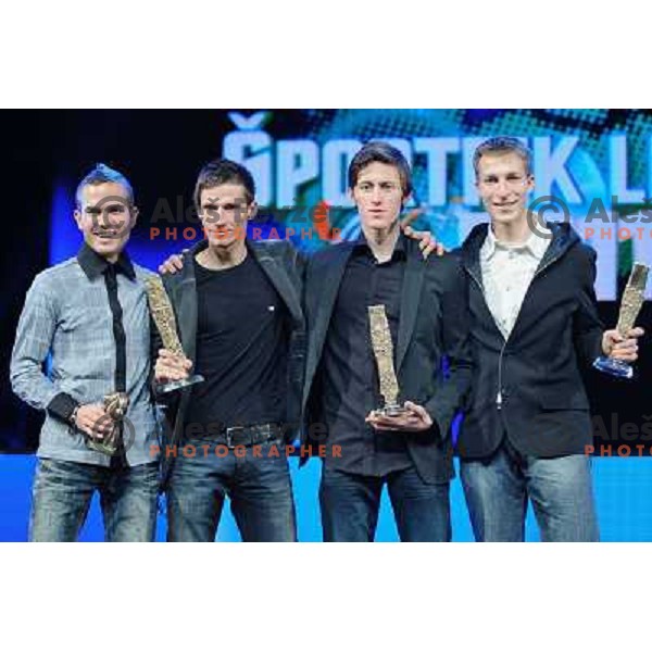 Slovenian Ski Jumping Team at the presentation of the Slovenian Sports man of the year, Cankarjev Dom, Ljubljana, 21.12.2012 