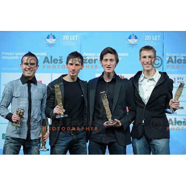Slovenian Ski Jumping Team at the presentation of the Slovenian Sports man of the year, Cankarjev Dom, Ljubljana, 21.12.2012 