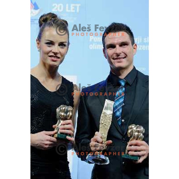 Tina Maze, Peter Kauzer at the presentation of the Slovenian Sports man of the year, Cankarjev Dom, Ljubljana, 21.12.2012 