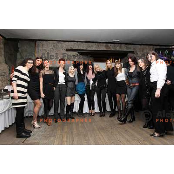 Players, staff and guests of handball club Krim Mercator enjoy Chrismas party in Goodlife Club at Ljubljana Castle, Slovenia on December 22, 2011 