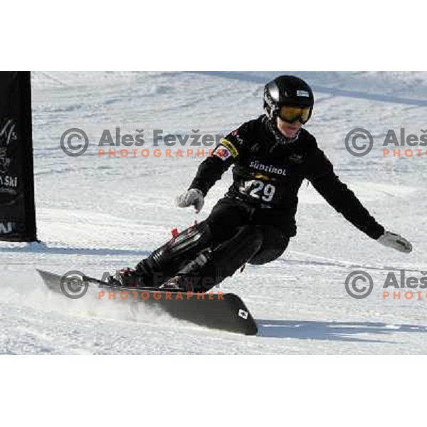 Gloria Kotnik of Slovenia in action during LG Snowboard FIS World Cup 2011-2012 in Carezza, Dolomites, Italy on December 21, 2011 