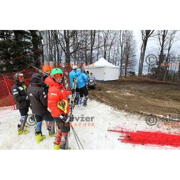 at men\'s slalom race at Audi FIS Alpine Ski World Cup 2011/2012 in Zagreb, Sljeme, Croatia on January 5, 2012 