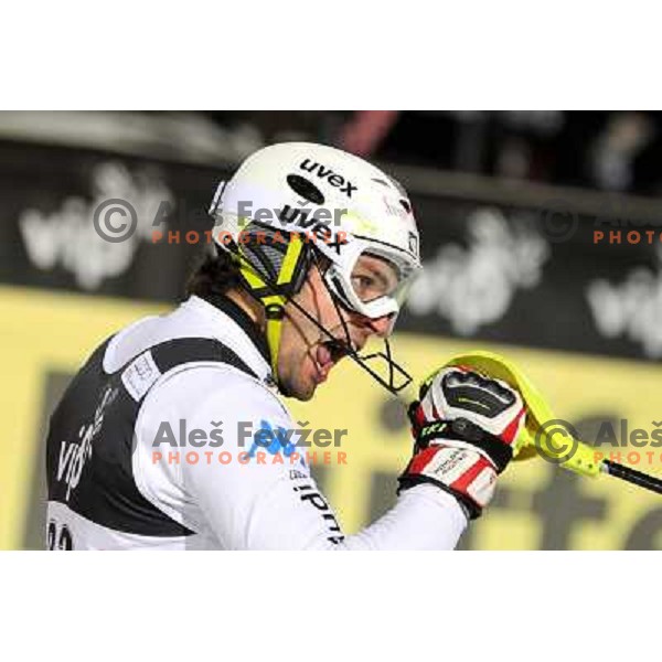 Patrick Thaler (ITA) at men\'s slalom race at Audi FIS Alpine Ski World Cup 2011/2012 in Zagreb, Sljeme, Croatia on January 5, 2012 