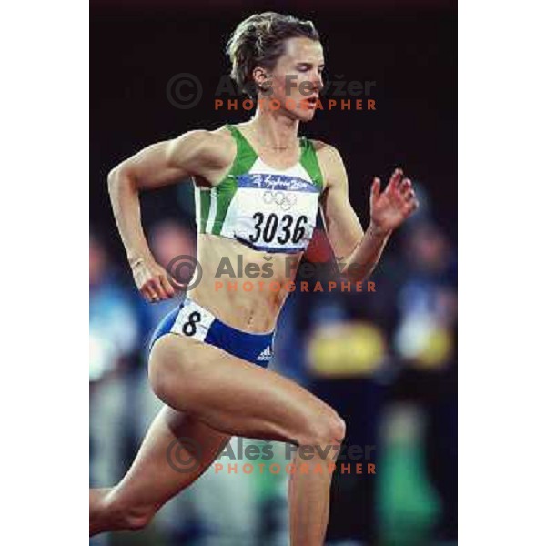  Brigita Langerholc of Slovenia during 800 meters race at Sydney Olympic Games, Australia 2000