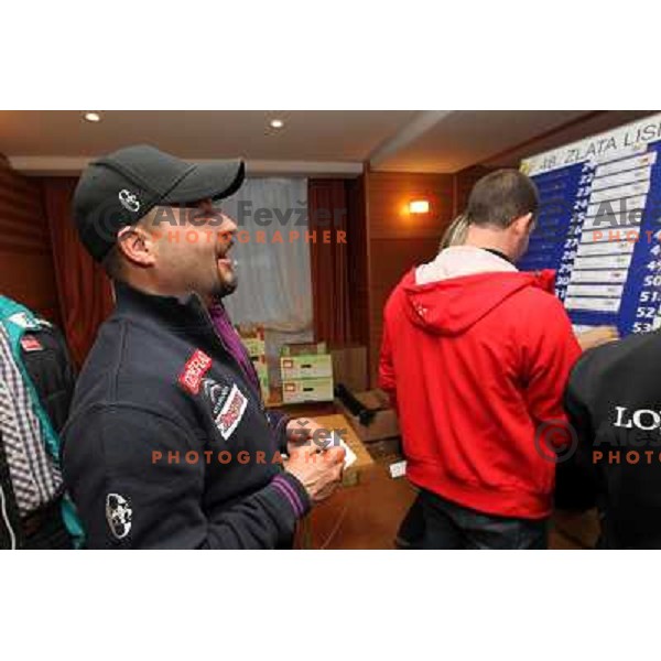 Captain\'s meeting and draw of starting numbers for 48. Zlata Lisica-Golden Fox Trophy FIS SKI World Cup race in Kranjska gora, Slovenia on January 21, 2012